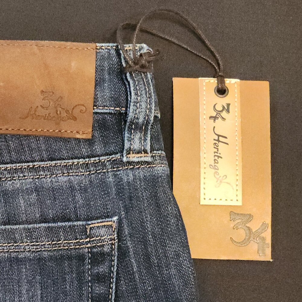 Heritage NWT Cotton Blend Courage Five Pocket Jeans Size 34x34 Blue Denim - Picture 9 of 16